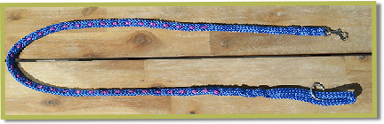 Puppy lijn in 8 mm blauw met rose sierband en baby musketon, lengte 130 cm 1 9 2013 